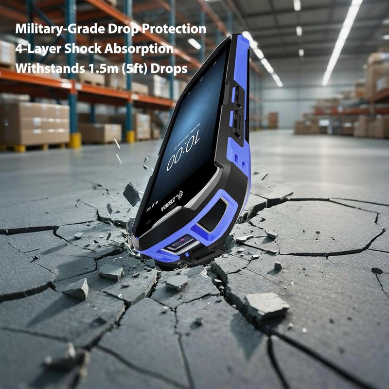 Mutelen Case for Zebra TC51 TC52 TC52X TC56 TC57 TC57X TC510K TC520 TC520K – Rugged Protective Cover with Strap, Bumper, Boot-Style Holster, Handheld Barcode Scanner Accessory SG-TC51-EXO1-01 (Blue) - Image 4